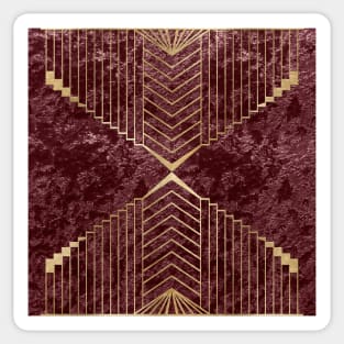 Art Deco Rich Burgundy Velvet Sticker